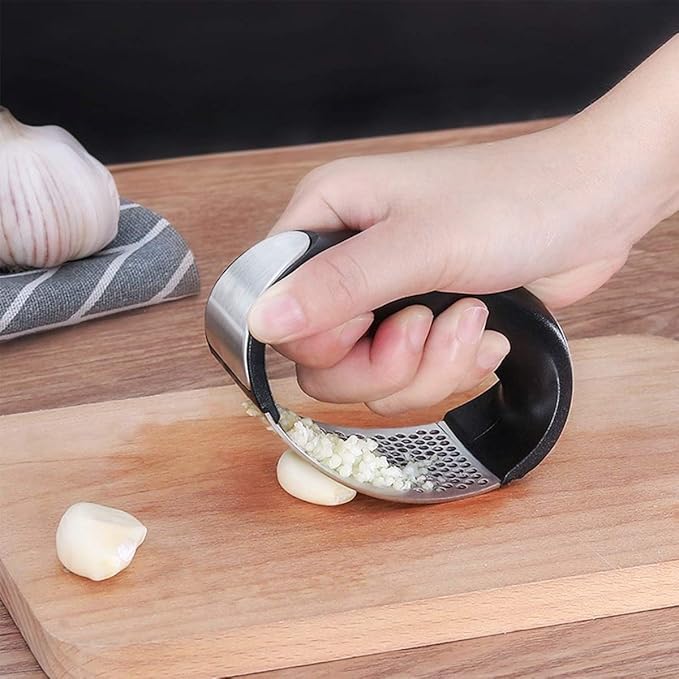 ProChef™ Stainless Steel Garlic Rocker – Effortless Garlic Crusher & Press